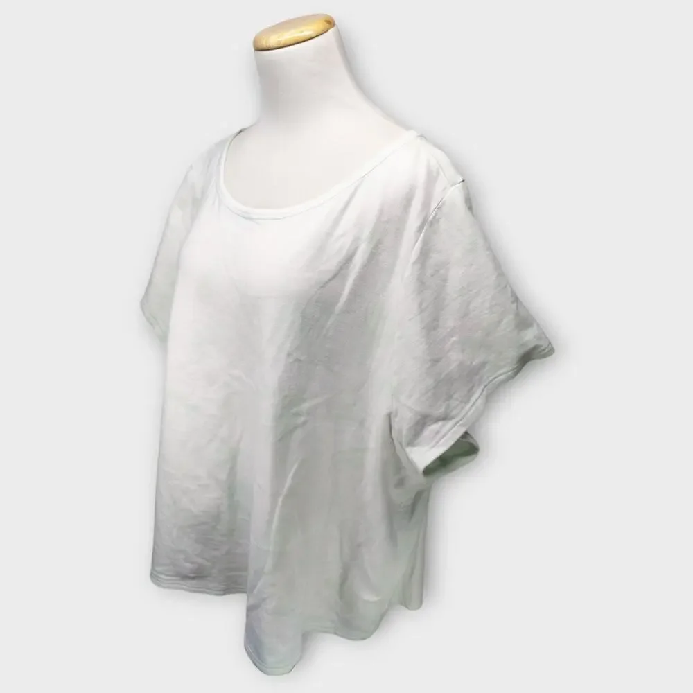 Womens Athleta Activewear White and Light Green Short Sleeve Top Size 3X - Picture 3 of 7